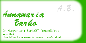 annamaria barko business card